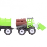 Tracteur en plastique avec chargeur et remorque pour enfants