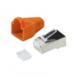 Connecteurs RJ45 CAT6 avec capuchon, 100 pcs, orange