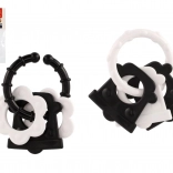 Anneaux de dentition pour bébés – formes noir et blanc, hochet et poignée