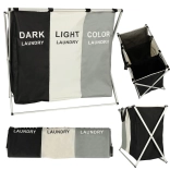 Panier à linge à trois compartiments avec organiseur 135 l