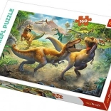 Puzzle 160 pièces – tyrannosaures en combat Trefl