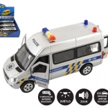 Voiture de police avec lumière et son, 15 cm, métal/plastique, à rétrofriction