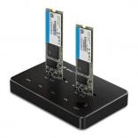 Station d’accueil pour 2× SSD M.2 SATA (NGFF) avec USB‑C Qoltec