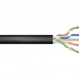 Câble d’installation extérieur gélifié cat. 5e U/UTP, 305 m, noir