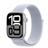 Apple Watch Series 10 GPS boîtier aluminium 42 mm argent avec bracelet sport bleu