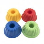 Moule à sable en forme de kouglof, plastique, 12 × 7 cm, coloris assortis