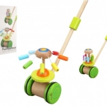 Chariot pousseur en bois coloré pour enfants Classic World