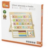 Alphabet et horloge en bois en langue tchèque