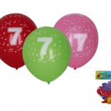 Ballons gonflables 30 cm avec le numéro 7 – lot de 5 pcs