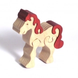 Fauna Puzzle en bois à encastrer Cheval blanc