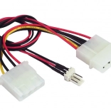 Câble répartiteur d’alimentation 2× Molex vers 1× 3 broches pour ventilateur