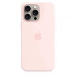 coque en silicone avec MagSafe pour iPhone 15 Pro Max – rose clair