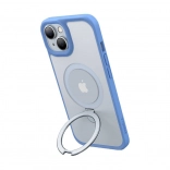 Torras Ostand Matte coque mate avec anneau magnétique pour iPhone 15 (bleu foncé)