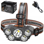 Lampe frontale LED avec 5 diodes et capteur de mouvement, 4 modes d’éclairage