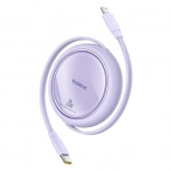 Baseus Free2Pull câble de charge rétractable USB-C vers Lightning 20W 1 m violet