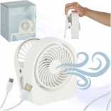 Mini ventilateur de table avec pince, sans fil USB, 3 vitesses, 11,5 cm, blanc