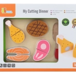 Ensemble en bois pour couper - viande