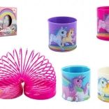 Ressort spiralé en plastique avec licornes, diamètre 6,5 cm