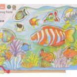 Puzzle d’insertion magnétique en bois – petits poissons