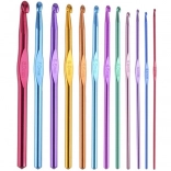 Ensemble d'aiguilles à crochet en métal 12 pcs