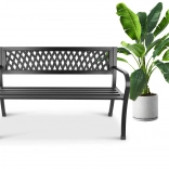 Banc de jardin métallique avec dossier pour parc, terrasse et balcon