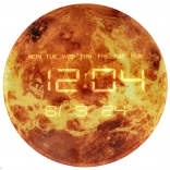 Horloge murale Planète Mars avec écran LED 32 cm – Orange