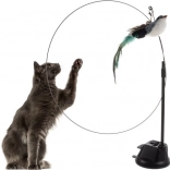 Jouet pour chats avec ventouse et petit oiseau