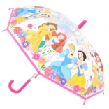 Parapluie transparent manuel avec motifs de princesses