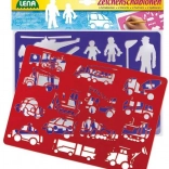 Pochoirs à dessin sur le thème des moyens de transport et des personnes