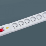 Multiprise parafoudre Lestar, 6 prises, 3 m, grise