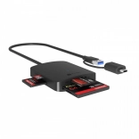 Lecteur de cartes 4-en-1 USB Type‑C + A