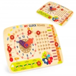 Tableau éducatif en bois ECOTOYS Calendrier et horloge