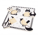 Bigjigs Toys puzzle encastrable en bois formes noir et blanc