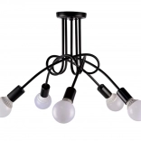 Lustre plafonnier moderne 5x E27 – Noir