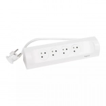 Rallonge d’angle 4 prises avec mise à la terre 1 m blanc