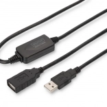 Câble d’extension actif USB 2.0 USB‑A (mâle) vers USB‑A (femelle) 15 m, noir