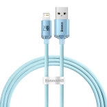 Câble USB pour appareils Apple Baseus Crystal Shine, 2.4A, 1,2 m en bleu