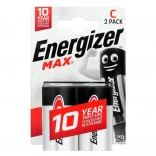 Piles alcalines C LR14 ENERGIZER MAX, blister de 2 pièces