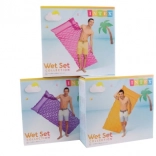 Matelas gonflable de piscine 229 × 86 cm avec surface ondulée et oreiller