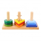 Puzzle éducatif en bois avec formes Bigjigs Toys – empile et tourne