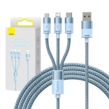 Câble de chargement et de données 3‑en‑1 BASEUS StarSpeed, USB‑C / micro USB / Lightning, 3,5 A, 1,2 m, bleu