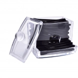 Distributeur élégant et transparent en acrylique pour cotons-tiges