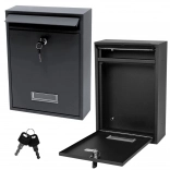 Boîte aux lettres en acier galvanisé, noire 32 × 21,5 × 8,5 cm