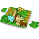 Wonderworld puzzle en bois Peekaboo – puzzle d’animaux à deux couches