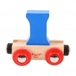 Wagon avec la lettre I pour circuit de train en bois Bigjigs Rail