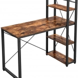 Bureau loft avec étagères, rustique, 120 × 60 cm