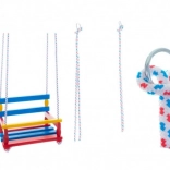 Balançoire en bois colorée 38 × 30 cm, capacité 80 kg