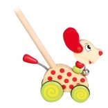 Bino chien à pousser sur tige avec grelot