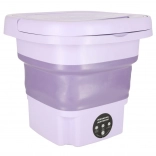 Mini machine à laver de voyage pliable 8 l – lave-linge compact et portable avec essorage, violet