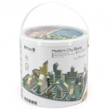 Jeu de construction en bois PolarB – ville moderne, 56 blocs